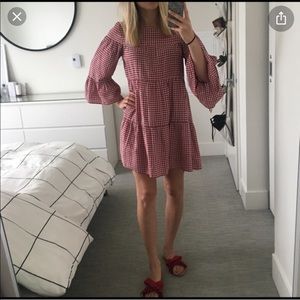 Zara red check dress